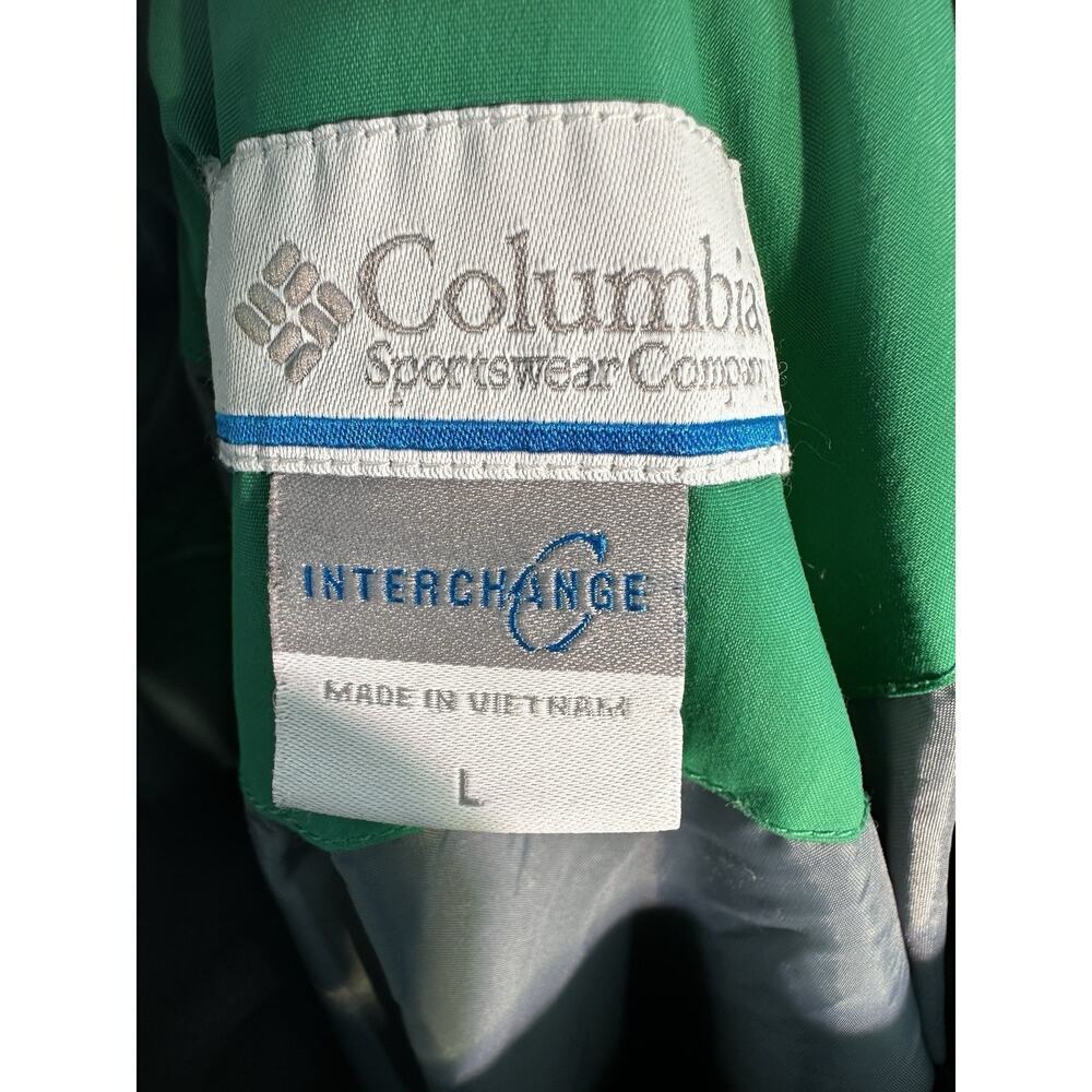 Columbia Women’s Interchange Jacket Green Size L Hooded Waterproof Fleece - Picture 6 of 7
